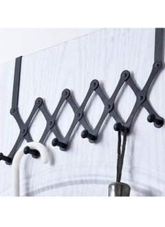 Arabest 6 Hooks Expandable Coat Rack Hanger, Over The Door Hooks Metal Door Hanger Holder, for Coats Robes Hats Umbrella,Black  - Image 3