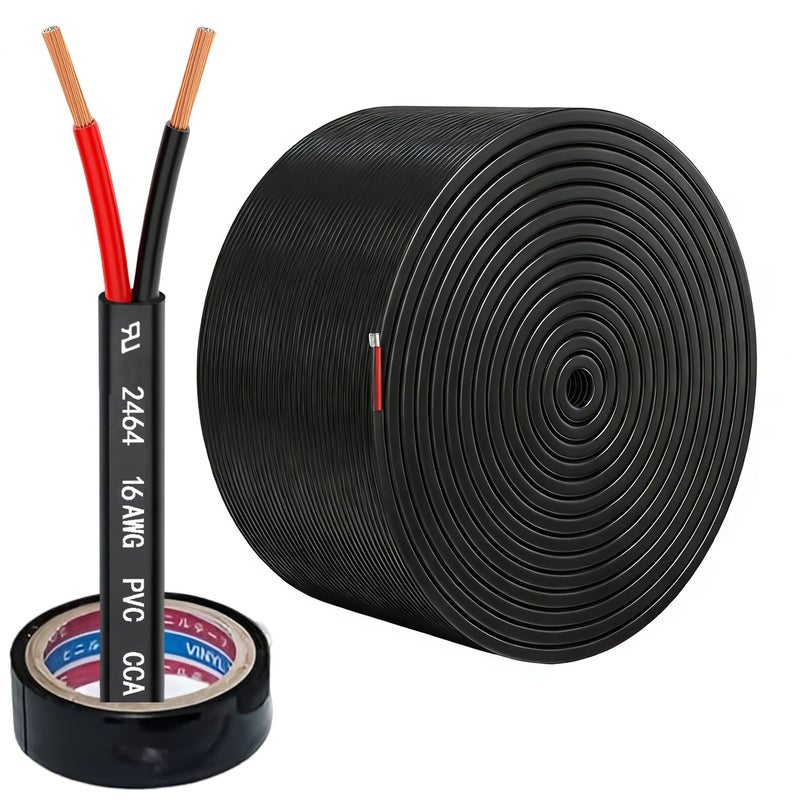 سلك كهربائي 16 جيجا 2 موصل 16 AWG 1 309 مم² كابل PVC 12V 24V DC جهد منخفض من الألومنيوم المغطى بالنحاس CCA مرن سلكين للاستخدام في السيارات وأضواء LED والشرائط والإضاءة البحرية 196.85 بوصة - Image 3