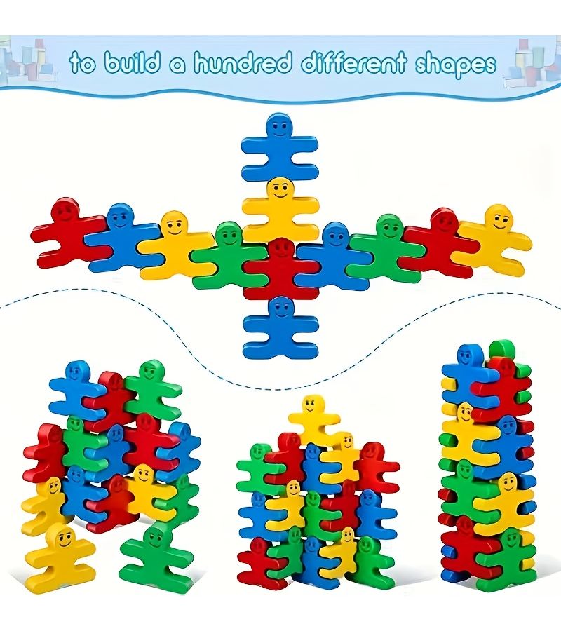 32pcs Collectible Cartoon Balance Wooden Blocks STEM Educational Fine Motor Skills Toy - Image 5