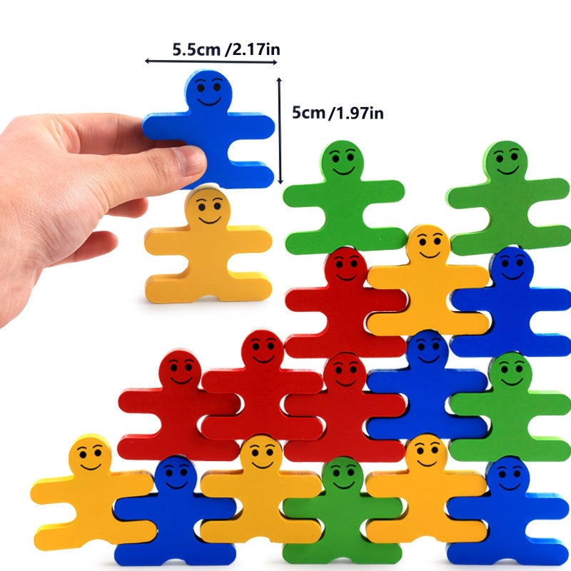 32pcs Collectible Cartoon Balance Wooden Blocks STEM Educational Fine Motor Skills Toy - Image 2