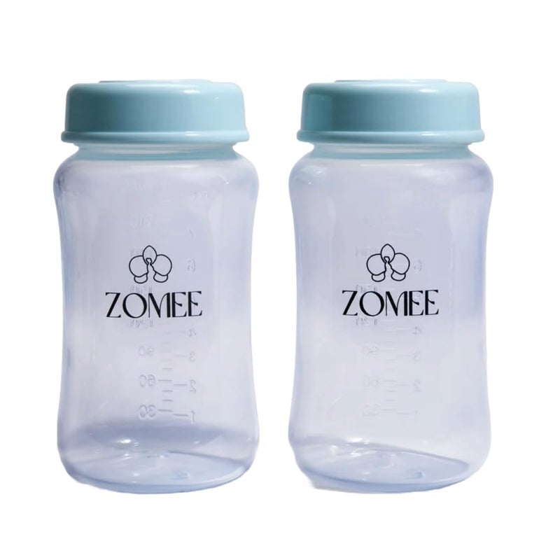 Zomee Breast Milk Storage Bottles 8oz235ml BPAFree Bottles with Secure Locking Lids Durable Breastfeeding Milk Containers Compatible with Zomee Z2 Breast Pump - Image 3