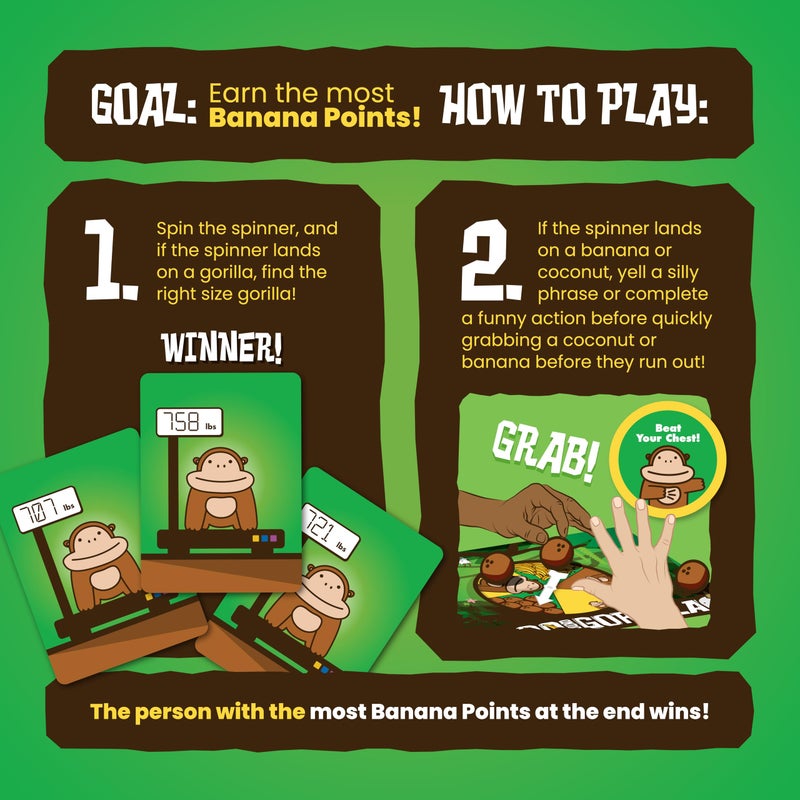 Dolphin Hat Games 800 Pound Gorilla Board Game by Taco Cat Goat Cheese Pizza - Fun Family Card Game for Kids and Adults – Great for Family Game Night, Birthday Gift for Kids 8+ - Easy, 15 min, 2-6 Players - Image 3
