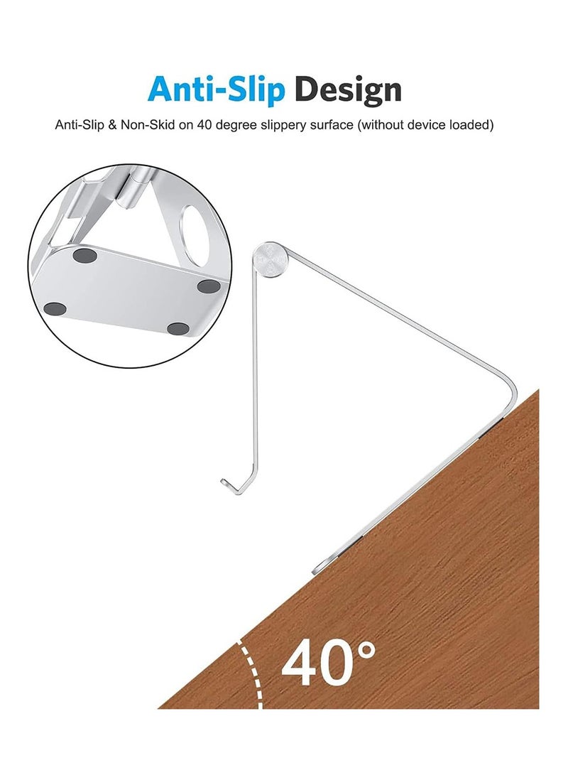 Tablet Stand Holder Adjustable, T1 Desktop Aluminum Tablet Dock Cradle Compatible with iPad Air/Mini, iPad 10.2/9.7, iPad Pro 11/12.9, Samsung Tab and More Up to 12.9 inch, Silver  - Image 4