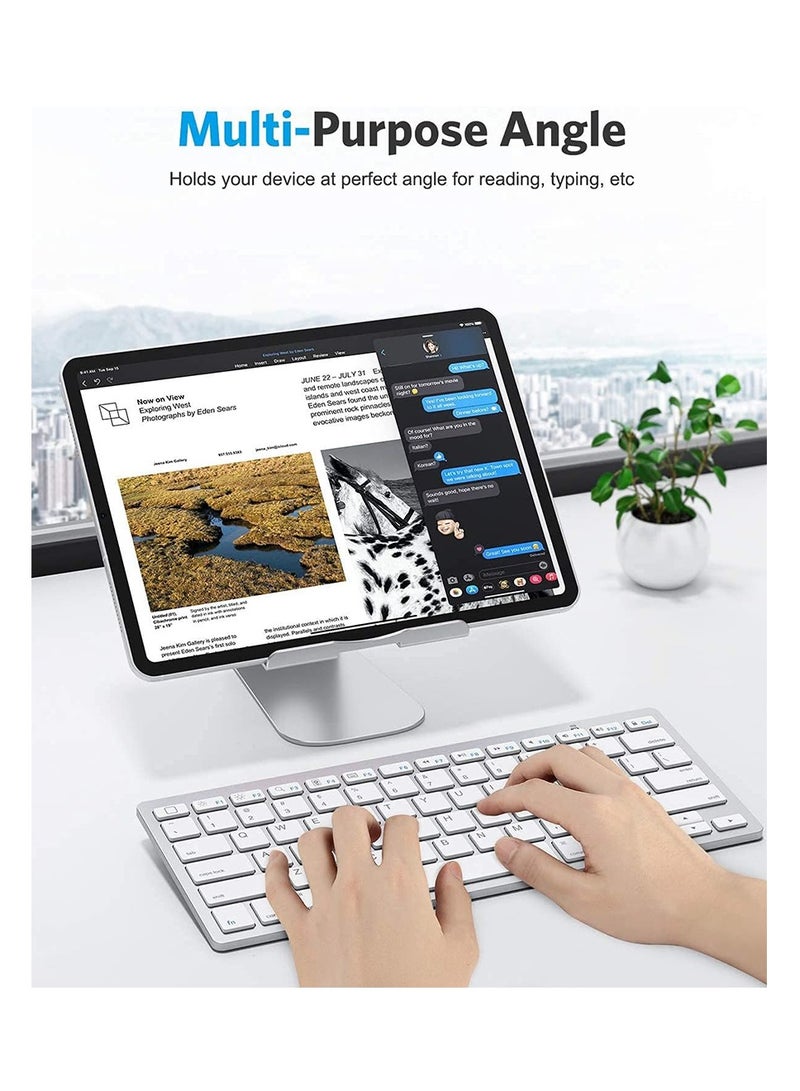 Tablet Stand Holder Adjustable, T1 Desktop Aluminum Tablet Dock Cradle Compatible with iPad Air/Mini, iPad 10.2/9.7, iPad Pro 11/12.9, Samsung Tab and More Up to 12.9 inch, Silver  - Image 5