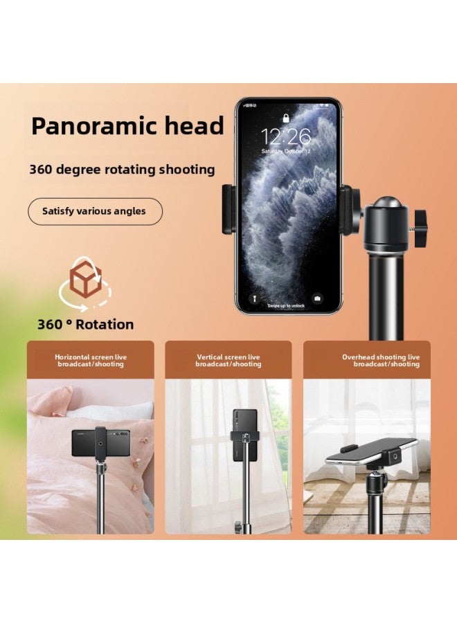 Loquat Mobile Phone Selfie Stick Tripod Live Camera Telescopic Bracket Artifact 360 Automatic Rotation Portable Multifunctional Blue-color:【0.55m Thick Bracket】 26CM Beauty Lamp + Single Camera + Rotating  - Image 5