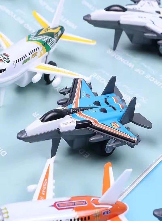 Space Enterprises Mini Metal Fighter Jet and Airplane Set for Kids | Push and Go Unbreakable Friction Powered Aiplane Set Toys | Ideal Gift or Return Gifts for Kids - Multicolor (Pack of 12) - Image 2