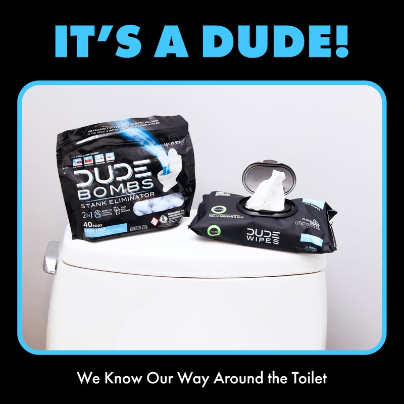 DUDE Bombs - Toilet Stank Eliminator - 1 Pack, 40 Pods - Fresh Scent 2-in-1 Stank Eliminator + Toilet Bowl Freshener - Refreshing Blend of Lavender, Cedar, Lime, and Eucalyptus - Image 5