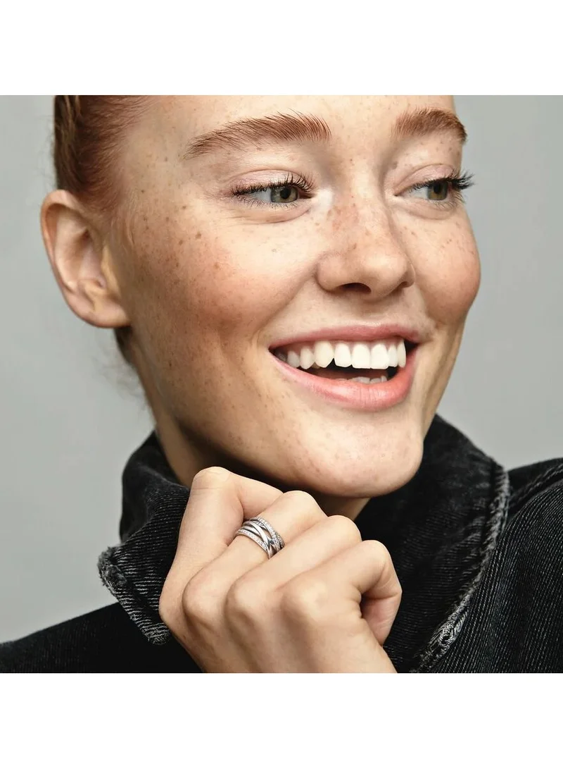 PANDORA Silver ring with cubic zirconia, Size 48