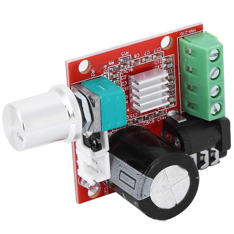 Digital Mini Amplifier Board Amplifier Board, Module Mini Stereo Audio Volume Potentiometer Module PAM8610 DC 8V-12V 2200UF Capacitor for Speakers - Image 2