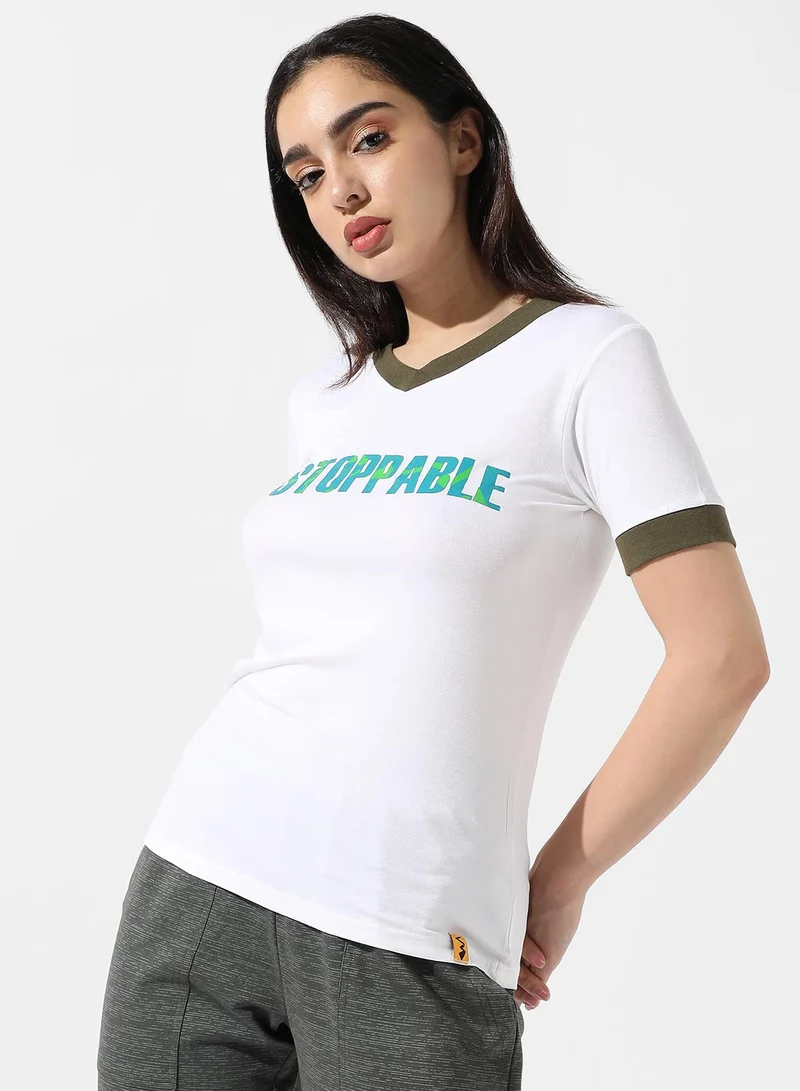 Pinacolada  Women's White Typographic Print Top for Women | Best Price UAE