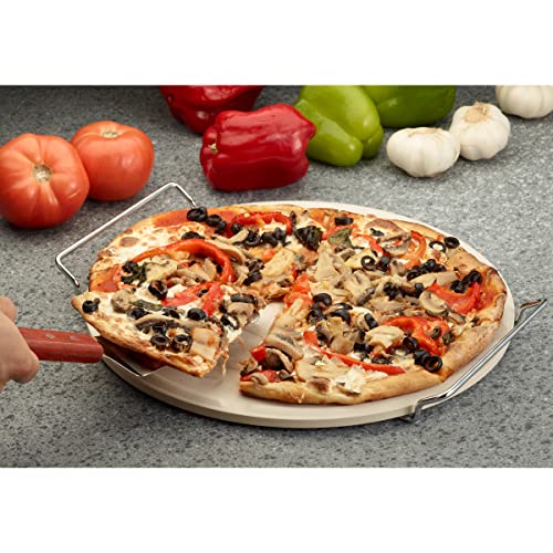 Fante's Fantes Pizza Baking Stone with Serving Rack, Natural Ceramic Stoneware, The Italian Market Original since 1906 - Image 3