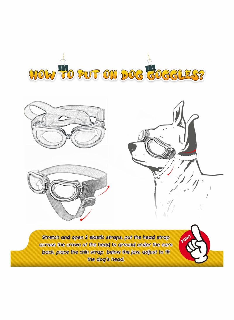 SOLARAE Small Dog Goggles UV Protection Doggy Sunglasses Windproof Snowproof Pet Glasses for Puppy Cat Eye Protection - Image 5