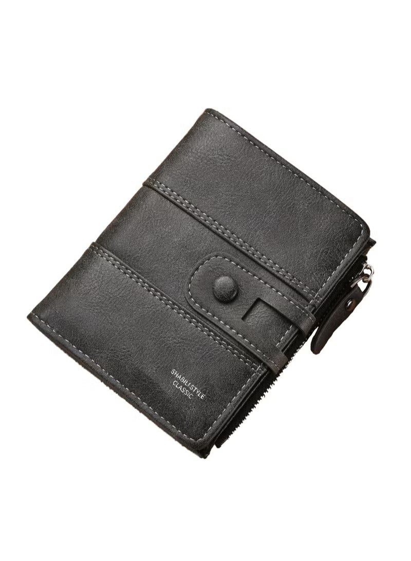 Rock Pow Leather Small Zipper Around Wallet - Image 1