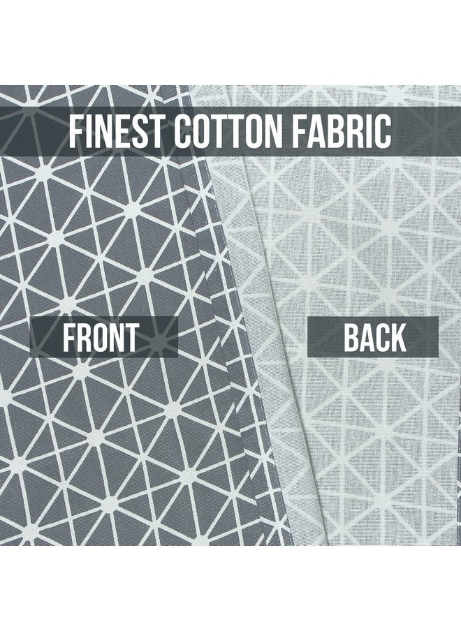 Story@Home Story@Home Window Curtains 5 Feet Long Set of 2 | Bohemian Curtains | Abstract Design Cotton Curtain | Light Filtering Curtains for Windows | Curtains for Living Room | (116 x 152 cm, Grey & White)  - Image 4
