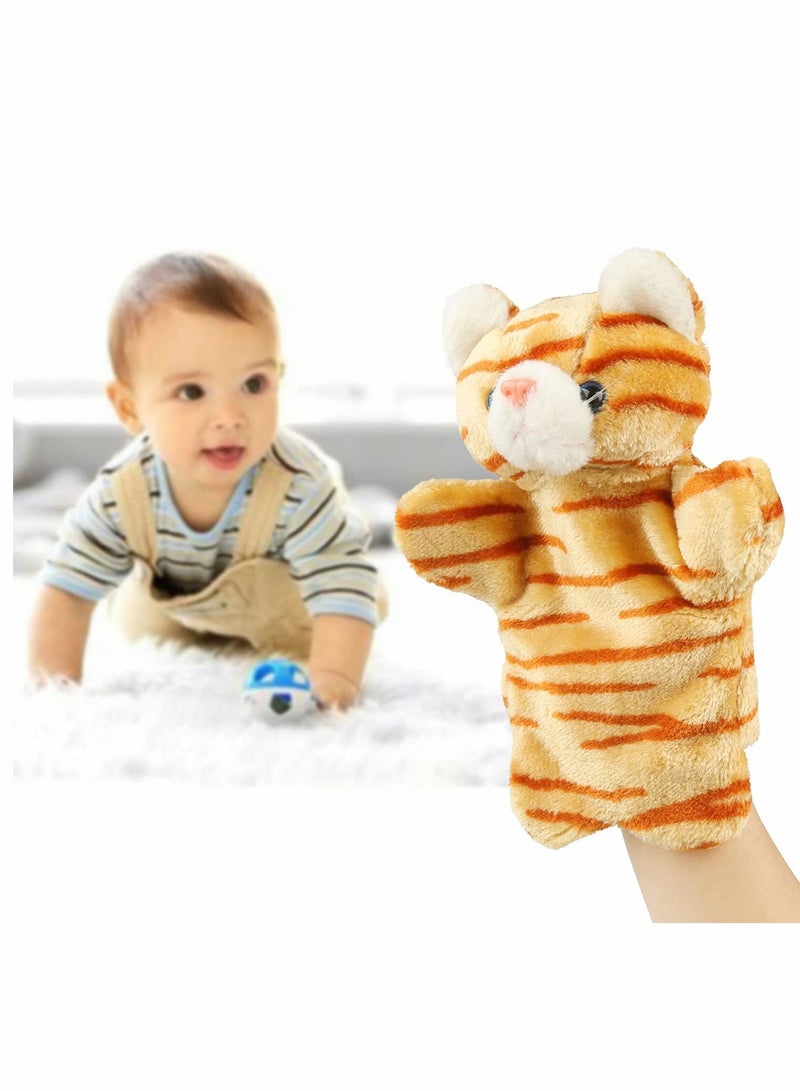 Cat Hand Puppet, Cute Plush Puppet Toy Finger Doll Parent-child Interactive Gift for Storytelling Teaching Preschool Role- Play - Image 2