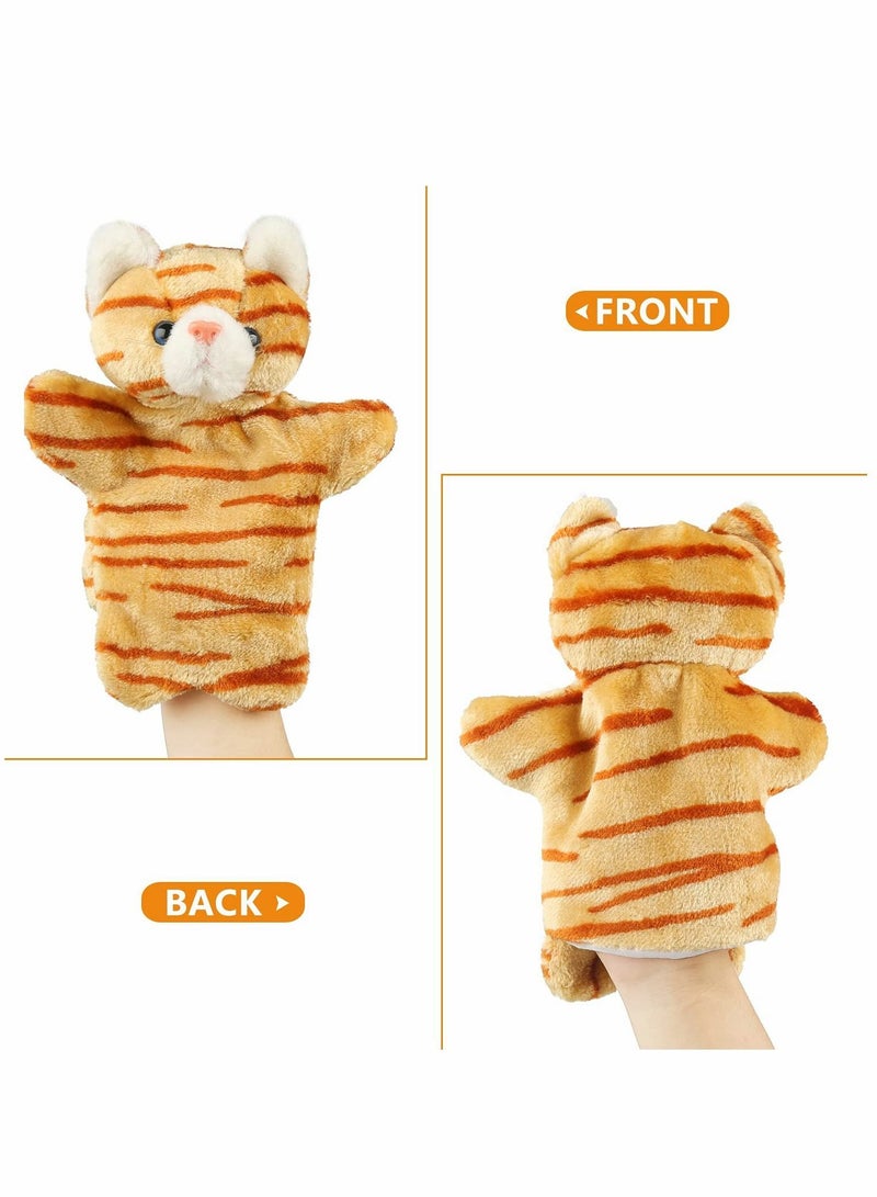 Cat Hand Puppet, Cute Plush Puppet Toy Finger Doll Parent-child Interactive Gift for Storytelling Teaching Preschool Role- Play - Image 3