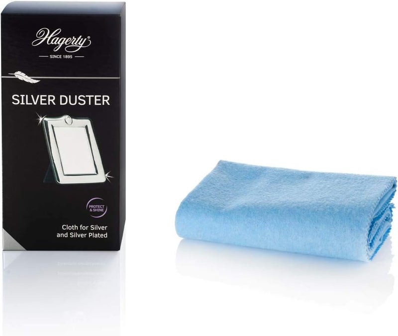 Silver Duster silver cleaning cloth with tarnish protection 55x35 cm I Impregnated cotton silver polishing cloth I Efficient cleaning cloth for silver and silver-plated metal vases frames etc