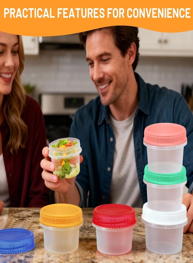 ISUSSER 12 Pack Freezer Containers with Screw On Lids, 8oz Stackable Reusable Food Storage Container, Airtight Plastic Storage Containers with Twist Top Lids for Food Sauce Jello Soup - Image 5