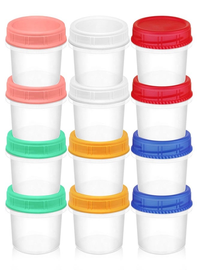 ISUSSER 12 Pack Freezer Containers with Screw On Lids, 8oz Stackable Reusable Food Storage Container, Airtight Plastic Storage Containers with Twist Top Lids for Food Sauce Jello Soup - Image 1