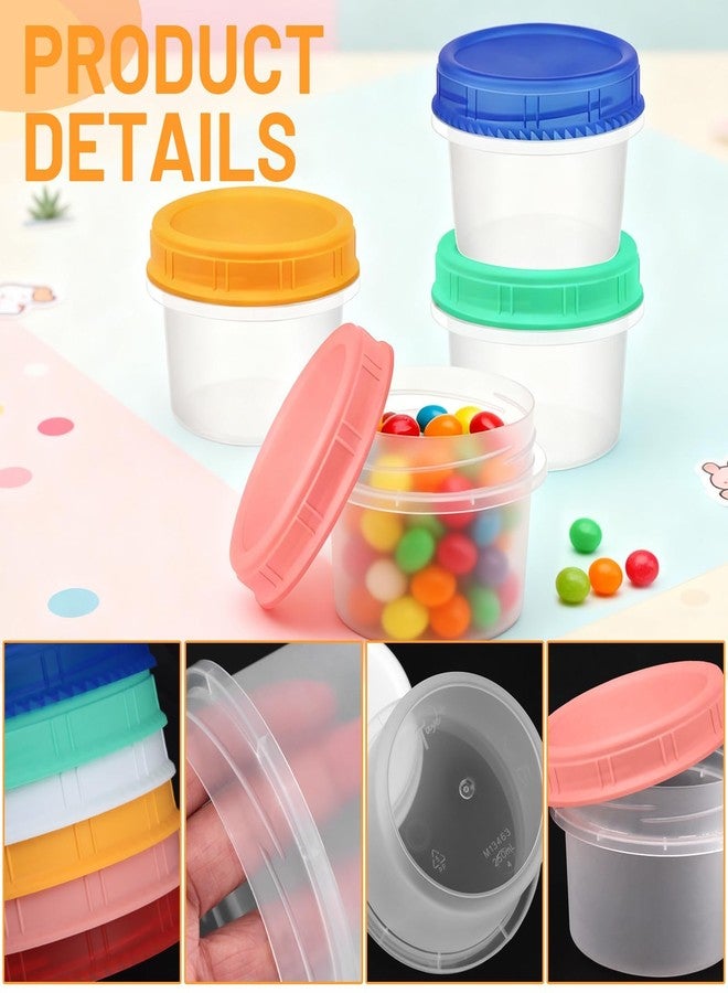 ISUSSER 12 Pack Freezer Containers with Screw On Lids, 8oz Stackable Reusable Food Storage Container, Airtight Plastic Storage Containers with Twist Top Lids for Food Sauce Jello Soup - Image 3