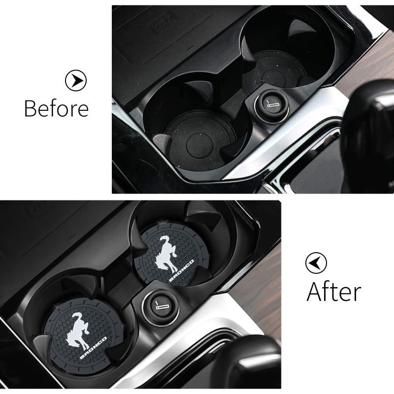 BFIVEANTE Car Cup Holder Coaster for Ford Bronco,Silicone Cupholder Coaster,Car Interior Accessories,2.76 Inch 2 Pieces - Image 3