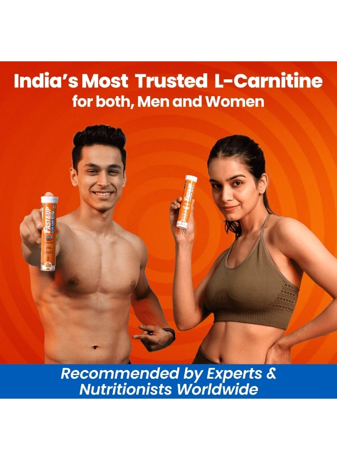 FASTX Fast&Up L-Carnitine Lean Body – 30 Day Pack, Helps Convert Fat into Energy, 2000 mg Carnipure TM L-Carnitine Sourced from Lonza Switzerland - Pack of 60 Effervescent Tablets, Orange Flavour - Image 5