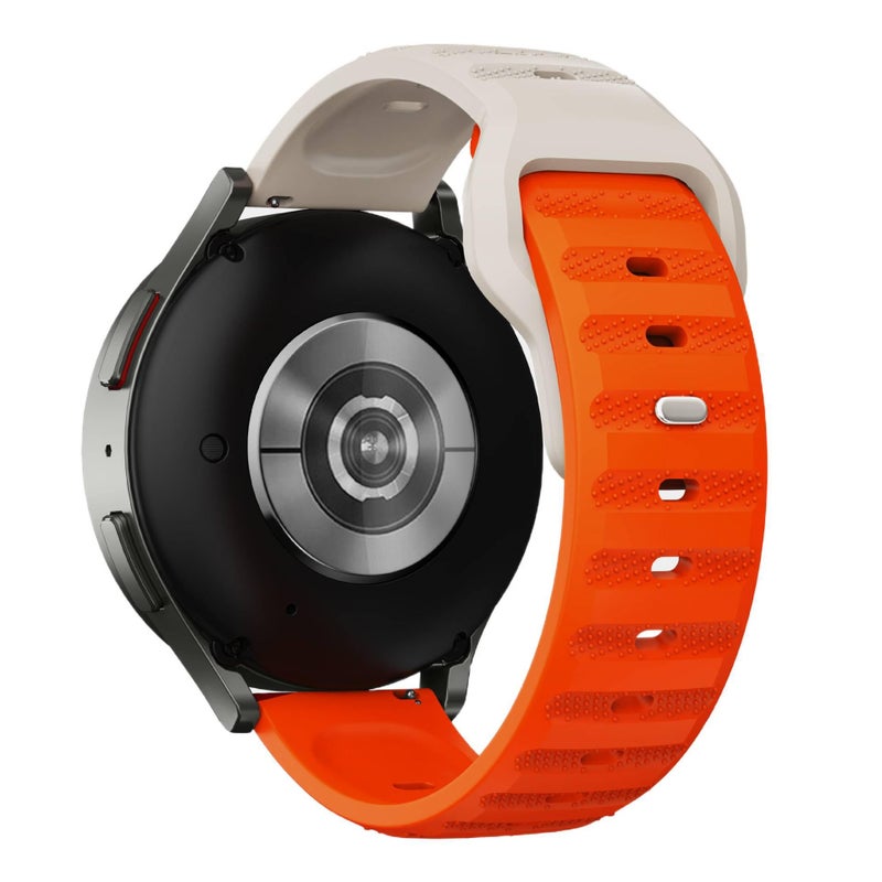 Adjustable Silicone Sport Smartwatch Band Compatible with Samsung Galaxy Watch 8 Classic with Fit Soft Strap and Quick Daily Replacement Orange - Image 1