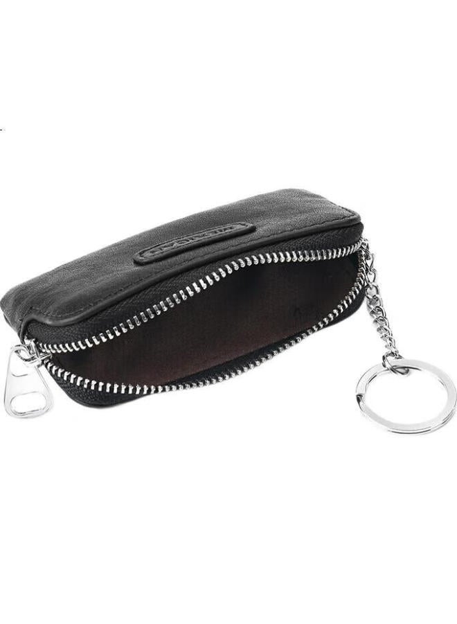 Scarecrow Car Key Case For Men And Women, Top-Grain Leather, Large Capacity, Multifunctional, Coin Storage, Lightweight, Home Use, Access Card Holder - Image 1