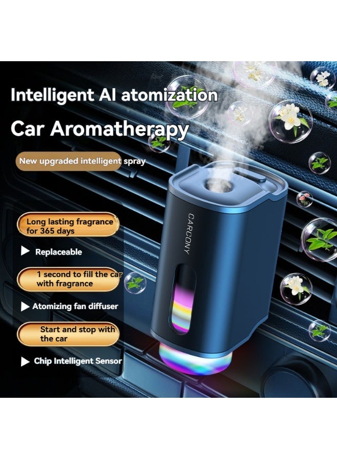 Smart Car Aroma Diffuser – Ultrasonic Mist Humidifier with LED Ambient Light, USB Rechargeable, 3 Spray Modes & Durable Alloy Shell – Compact Essential Oil Machine for Auto, Home & Office (Black)  - Image 1