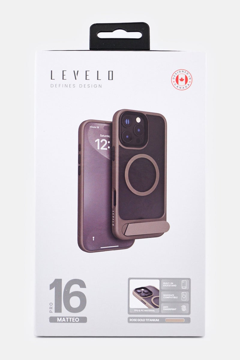 LEVELO iPhone 16 Pro Matteo Case With Bottom Stand Grip, Multicolor - Image 2