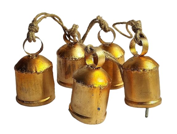 MIRAMAYEE Metal Hanging Bell Cow Bell Set of 5 Tiny Bells - Image 1