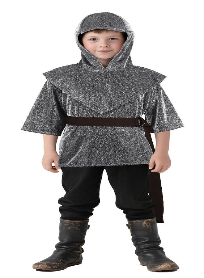 HOMELEX Medieval Knight Imitative Chain Mail Kids Costume Armor Tunic Halloween Renaissance Boy Shirt - Image 1