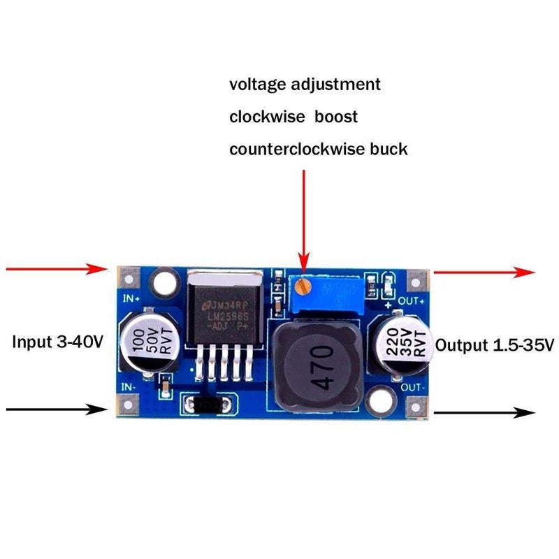 LM 2596 DC to DC Buck Converter 3.0-40V to 1.5-35V Power Supply Step Down Module - Image 2
