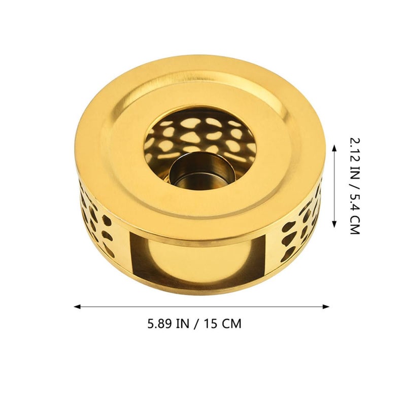 Stainless Steel Teapot Warmer Base Efficient Tea Heater Hollow Design for Candle Heating - Image 3