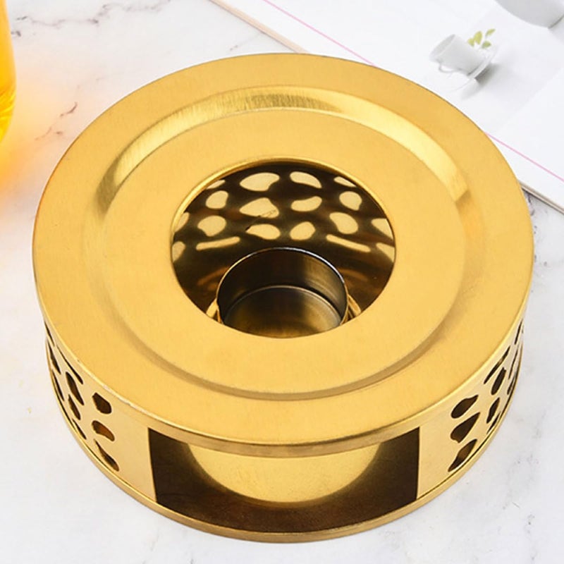 Stainless Steel Teapot Warmer Base Efficient Tea Heater Hollow Design for Candle Heating - Image 5