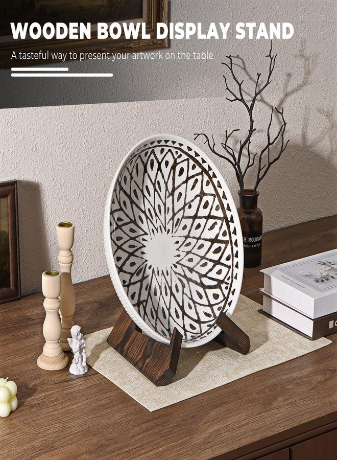 PUERSI Wooden Bowl Display Stand, 6.5 Inch Bowl Holder, Display Holders for Displaying Large Deep Plates, Platters and Dishes, 6.5" H x 9" W x 7.9" D (For Items under 5" in Depth) - Image 2