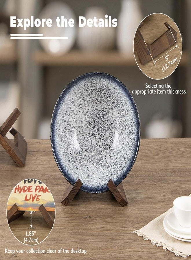 PUERSI Wooden Bowl Display Stand, 6.5 Inch Bowl Holder, Display Holders for Displaying Large Deep Plates, Platters and Dishes, 6.5" H x 9" W x 7.9" D (For Items under 5" in Depth) - Image 3