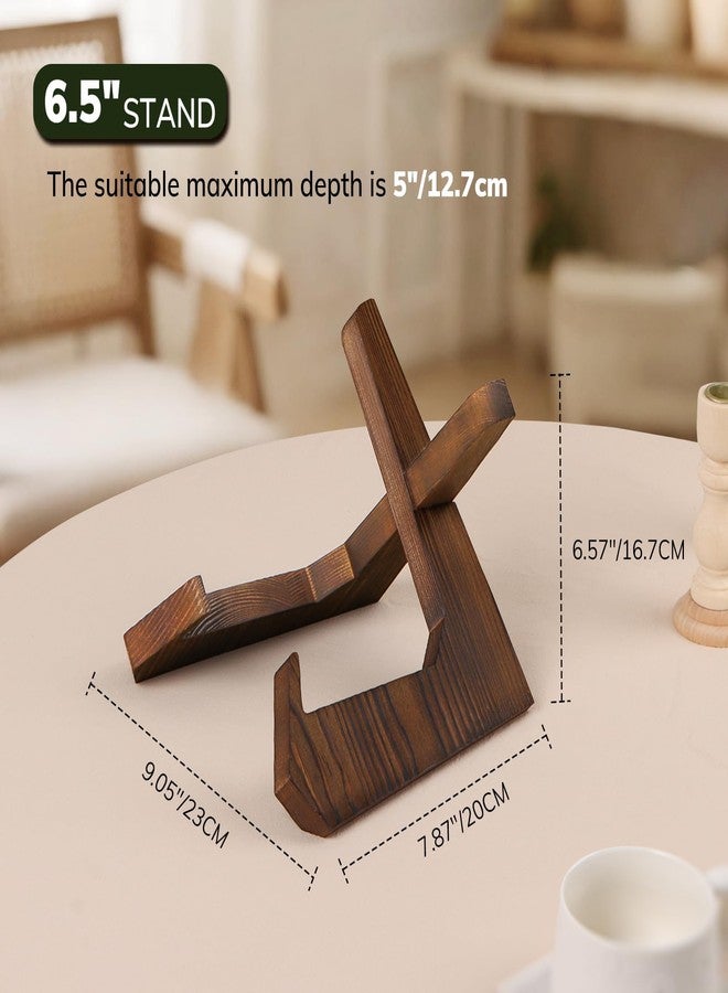 PUERSI Wooden Bowl Display Stand, 6.5 Inch Bowl Holder, Display Holders for Displaying Large Deep Plates, Platters and Dishes, 6.5" H x 9" W x 7.9" D (For Items under 5" in Depth) - Image 4