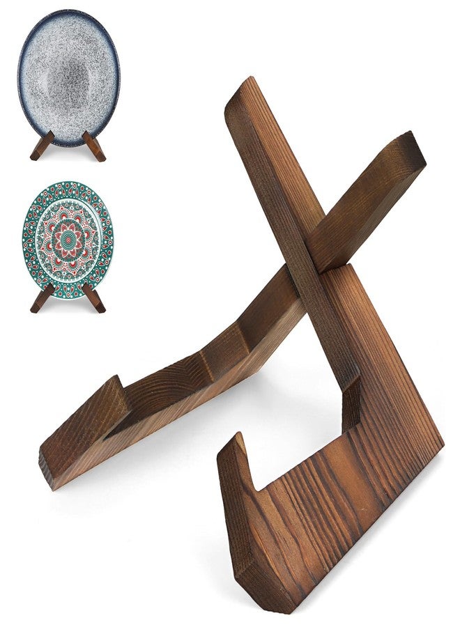 PUERSI Wooden Bowl Display Stand, 6.5 Inch Bowl Holder, Display Holders for Displaying Large Deep Plates, Platters and Dishes, 6.5" H x 9" W x 7.9" D (For Items under 5" in Depth) - Image 1