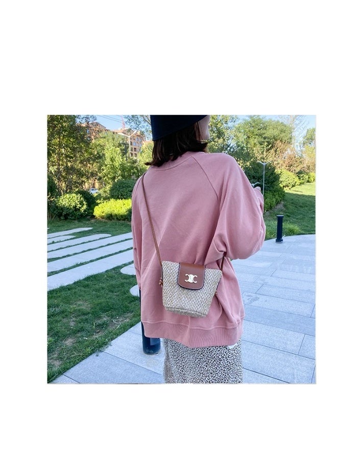 Arc de Triomphe straw bucket cross-body bag - Image 3