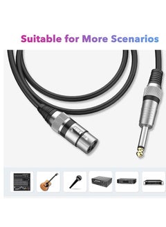 SYOSI Microphone Cable Mic Mono Jack Unbalanced Cord For Dynamic Xlr Female To 1/4 Inch (6.35Mm)  - Image 5