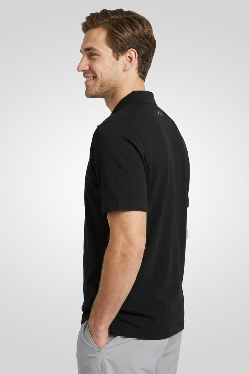 Greg Norman Men Sportswear Fit Short Sleeve Outdoor Polo Shirt, Black - Image 3
