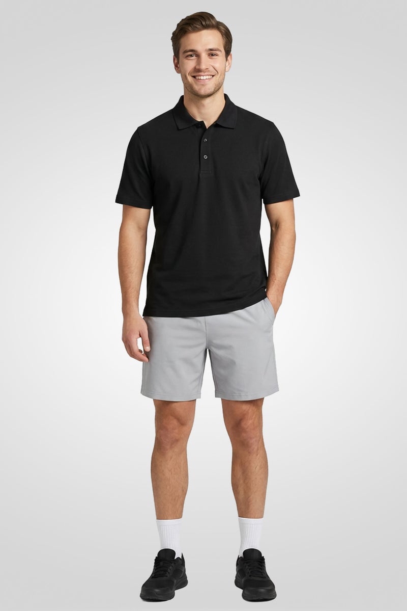 Greg Norman Men Sportswear Fit Short Sleeve Outdoor Polo Shirt, Black - Image 2