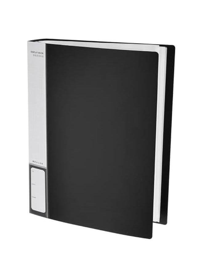 Arabest - 100 Pocket Black A4 Binder with PP Plastic Sleeves, Art Portfolio Folder Displaying 200 s for Organizing Documents in 310x235x64mm Size - Image 1