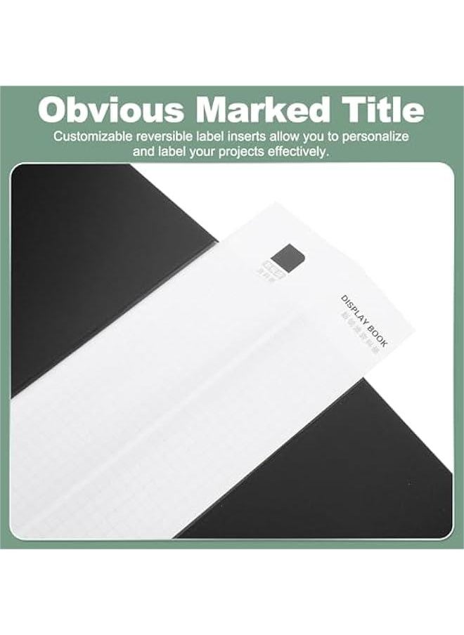 Arabest - 100 Pocket Black A4 Binder with PP Plastic Sleeves, Art Portfolio Folder Displaying 200 s for Organizing Documents in 310x235x64mm Size - Image 1