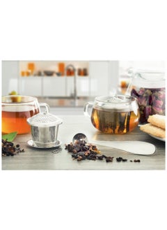 SYOSI 2 Pcs Loose Leaf Tea Infuser with Tea Scoop and Drip Dray, Ultra Fine Stainless Steel Strainer & Steeper for a Superior Brewing Experience  - Image 3