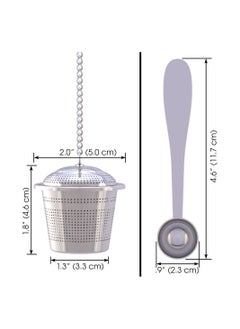 SYOSI 2 Pcs Loose Leaf Tea Infuser with Tea Scoop and Drip Dray, Ultra Fine Stainless Steel Strainer & Steeper for a Superior Brewing Experience  - Image 2