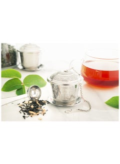 SYOSI 2 Pcs Loose Leaf Tea Infuser with Tea Scoop and Drip Dray, Ultra Fine Stainless Steel Strainer & Steeper for a Superior Brewing Experience  - Image 4