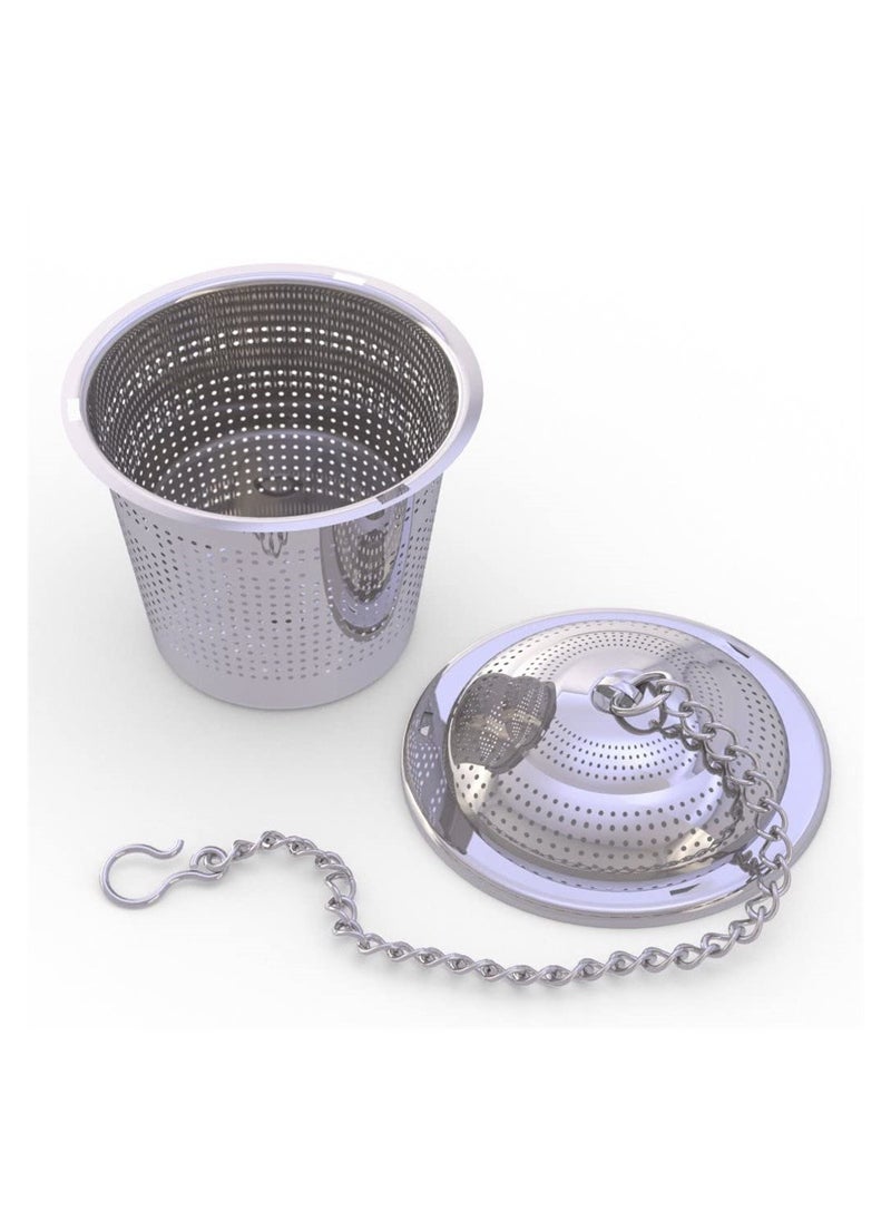 2 Pcs Loose Leaf Tea Infuser with Tea Scoop and Drip Dray, Ultra Fine Stainless Steel Strainer & Steeper for a Superior Brewing Experience