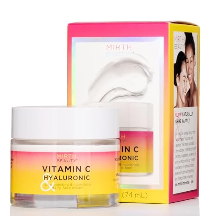 Mirth Beauty Brightening Face Moisturizer W/Vitamin C + Hyaluronic Acid | Collagen Peptides Firming Neck & Face Cream | Facial Moisturizer Eye Cream | Anti Aging Face Lotion For Women, 2.5 Fl Oz - Image 3
